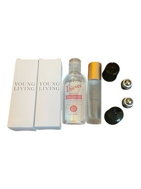 Young Living Hand Sanitizer, Glass Roller & Droppers, Two Roller Fitments NEW